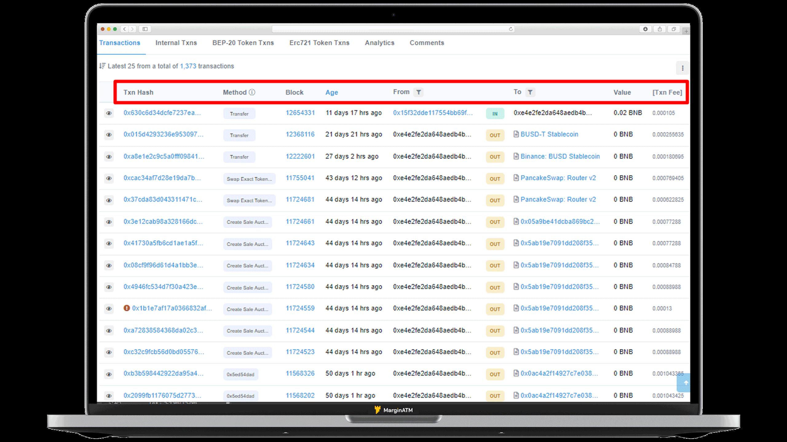 chọn link txn hash