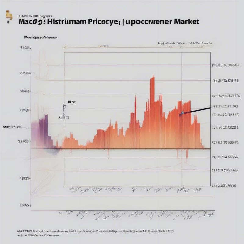 Biểu đồ Histogram MACD trong thị trường tiền ảo, cho thấy sức mạnh xu hướng tăng hoặc giảm.